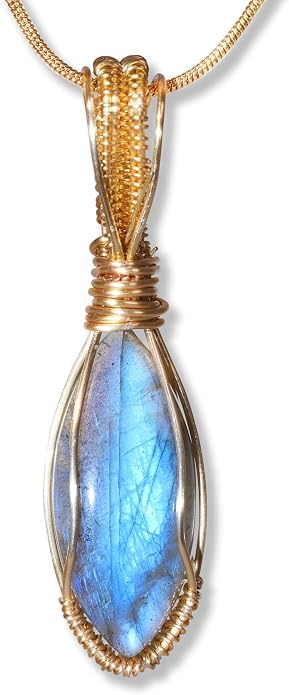 Natural Faceted Labradorite Pendant Necklace – Unique Stone of Magic & Transformation, Iridescent Flash Gemstone Jewelry, Handmade Healing Crystal Gift for Women, Birthday, Anniversary, Spiritual Awakening & Intuition