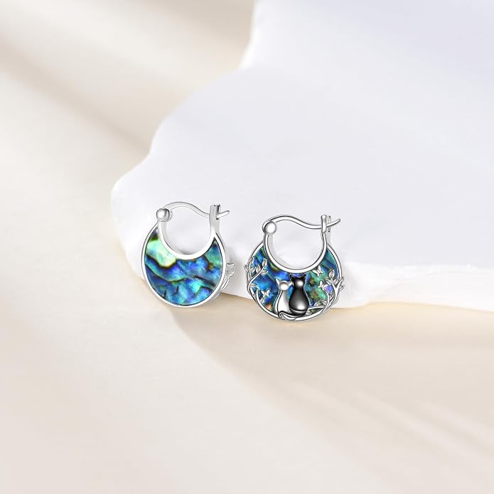 Tree of Life/Sunflower/Mountain/Daisy/Flower/Dragonfly/Butterfly/Earrings 925 Sterling Silver Hoop Earrings for Women