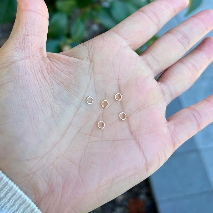 50pcs Adabele Real 1/20 14K Gold Filled Closed Jump Rings 4mm (0.16 Inch) Small O Ring Connector (0.64mm/22 Gauge)