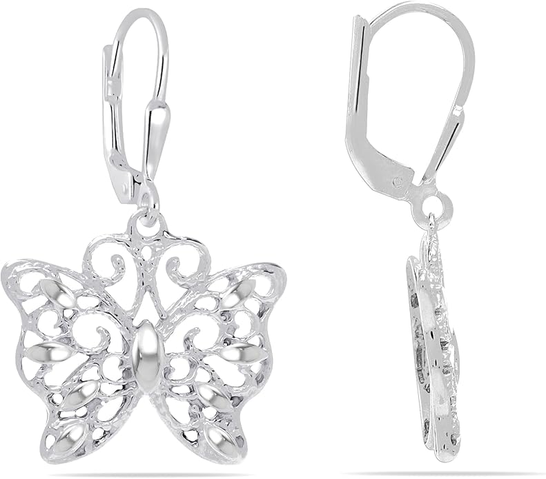 LeCalla 925 Sterling Silver Leverback Drop Earrings | Lightweight Italian Teardrop Dangle Earring for Women