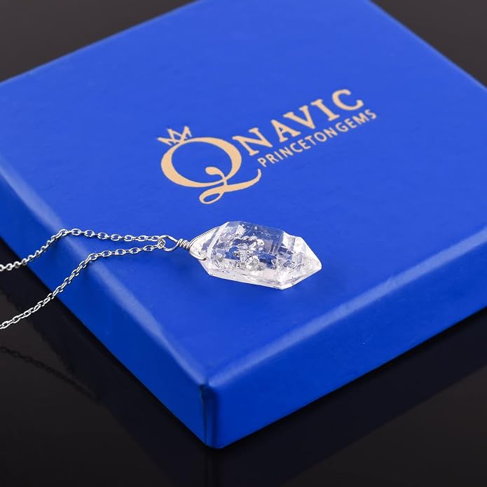 Natural Gemstone Dainty Pendant Necklace for Women Handmade Crystal Jewelry 925 Sterling Silver 18 Inch Chain Healing Chakra Christmas Birthday Gift for Her