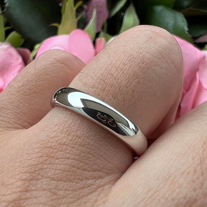 TUTISS 2mm 3mm 4mm 5mm 6mm 7mm 8mm 10mm White Tungsten Rings for Men Women Engagement Wedding Bands Domed Polished Shiny Comfort Fit