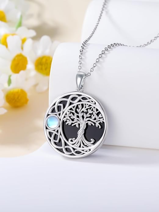 WINNICACA Tree of Life Gifts for Women 925 Sterling Silver Tree of Life Celtic Pendant Necklace Family Irish Jewelry Gifts for Women Wife Girlfriend Anniversary Birthday Gift