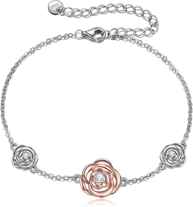 CRMAD Moonstone Moon/Star/Daisy/Turquoise/Rose Flower/Cat/Star/Hecate/Airplane/Pearl/Chakra/Rose Pearl/Butterfly/Wave/Starfish Anklet for Women Sterling Silver Anklet Irish Jewelry