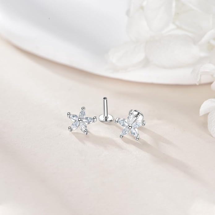 Luna Moth/Cherry Blossom/Orchid Earrings Sterling Silver Flat Back Earrings Jewelry Gifts for Women