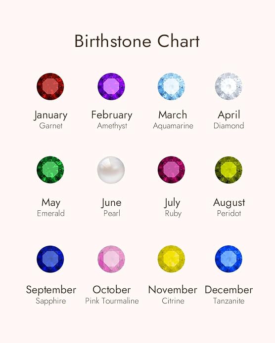 Birth Flower Birthstone Necklace for Women: Solid 925 Sterling Silver 14K Gold Plated Hypoallergenic Non-tarnish, Birth Month Flower Necklace Personalized Birthday Gifts for Wife Girlfriend Daughter