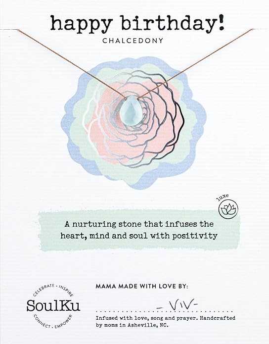 SOULKU Luxe Inspirational Necklace, Empowerment Jewelry, Handcrafted Necklace For Women, Gift For Mom, 2" Extender With Lobster Clasp, 16" Nylon Cord