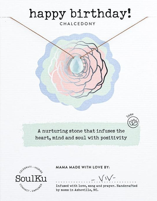 SOULKU Luxe Inspirational Necklace, Empowerment Jewelry, Handcrafted Necklace For Women, Gift For Mom, 2" Extender With Lobster Clasp, 16" Nylon Cord