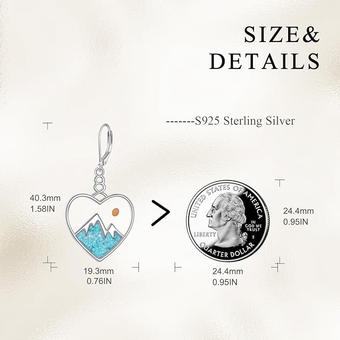 AOBOCO Mustard Seed Earrings for Women Sterling Silver Mountain Cross Earrings Dangle Christian Religion Jewelry Mothers Day Birthday for Mom Wife Friends