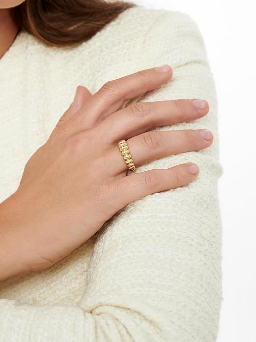 DEVATA Gold or Rhodium Plated Sterling Silver 925 – Eternity, Band Ring for Women – Heart, Knot, Clover, Infinity, Mariner, Cable, Curb, Cuban, Figaro, Daisy, Rope, Ribbed, Dome