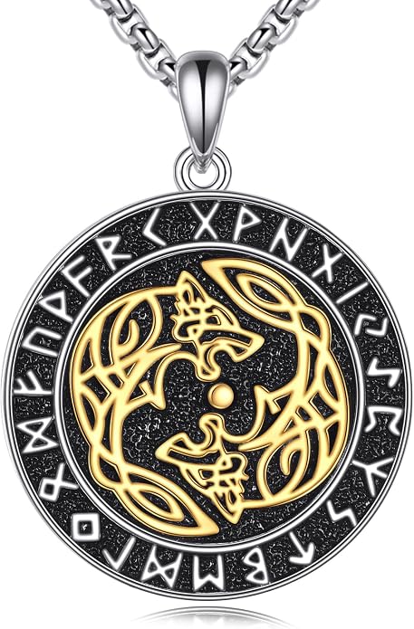 Poseidon/Athena/Apollo/Valhalla/Norse Viking Necklace 925 Sterling Silver Pendant Necklace for Men Greek/Norse Viking Amulet Jewelry Gifts