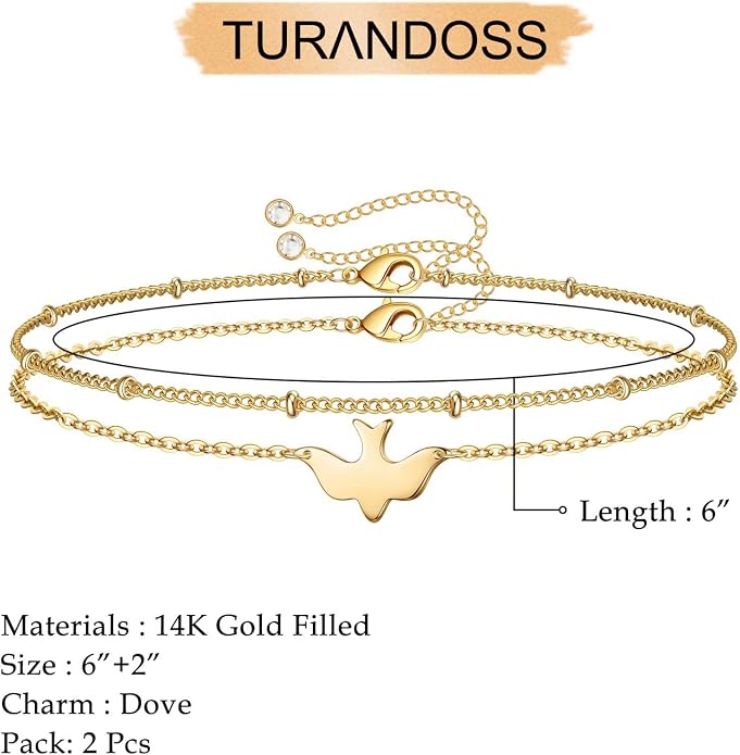 Dainty Gold Bracelets for Women, 14K Gold Plated Adjustable Layered Beads Bracelet Cute Evil Eye Oval Chain Pearl Bar Turtle Gold Bracelets for Women Jewelry
