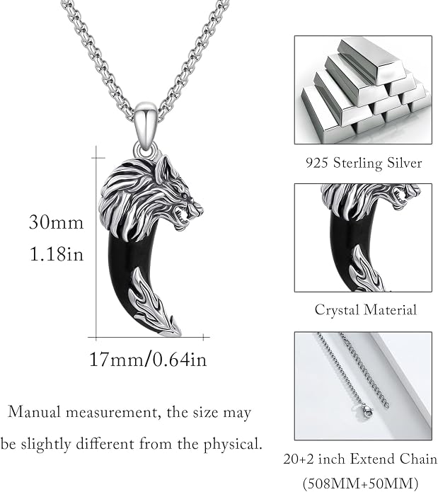 Viking Necklace for Men 925 Sterling Silver Nordic Viking Necklace Viking Amulet Jewelry Gifts for Men Women