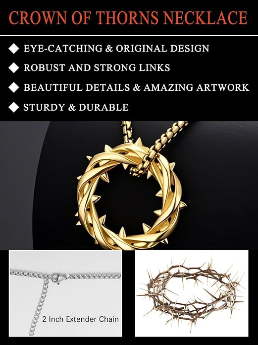 Seiyang Crown of Thorns Necklace 925 Sterling Silver Crown Pendant Amulet Jewelry Gifts (with Gift Box)