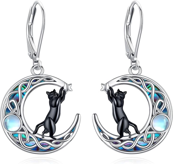 Tree of Life/Cat/Turtle/Butterfly/Flower/Celtic/Turquoise/Moonstone Dangle Earrings for Women Sterling Silver Cute Animals Drop Earrings Jewelry Gifts