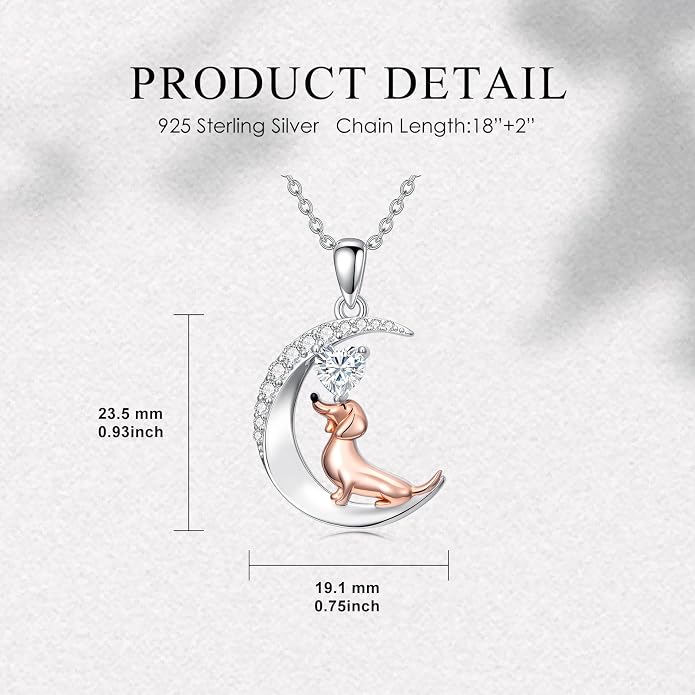 PROESS Animal Birthstone Necklace 925 Sterling Silver Otter/Axolotl/Hippo/Elephant/Dachshund/Monkey/Red Panda Pendant Necklace Animal Birthstone Jewelry Gifts for Women