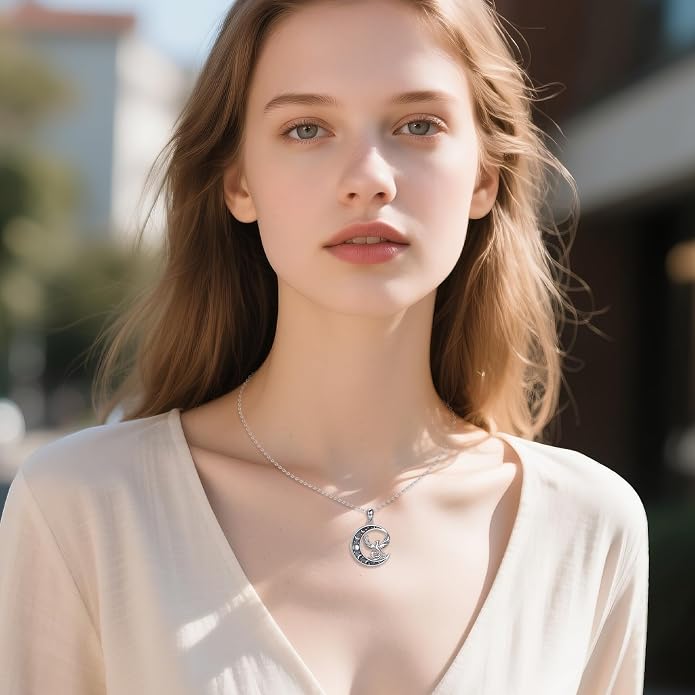 Sun and Moon Necklace 925 Sterling Silver Sun Moon Pendant Gemstone Jewelry Gifts for Women