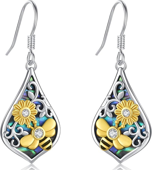 Tree of Life/Cat/Turtle/Butterfly/Flower/Celtic/Turquoise/Moonstone Dangle Earrings for Women Sterling Silver Cute Animals Drop Earrings Jewelry Gifts