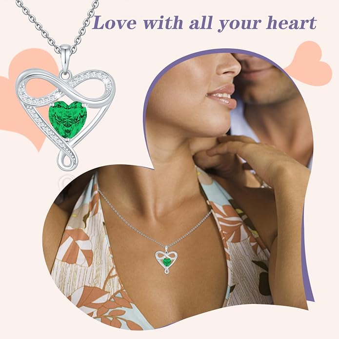 925 Sterling Silver Infinity Necklace - Exquisite Silver Jewelry for Women, Love Heart Necklace for Birthday, Anniversary, Valentine’s Day - Ideal Gift for Girlfriend, Wife, Mom, or Her
