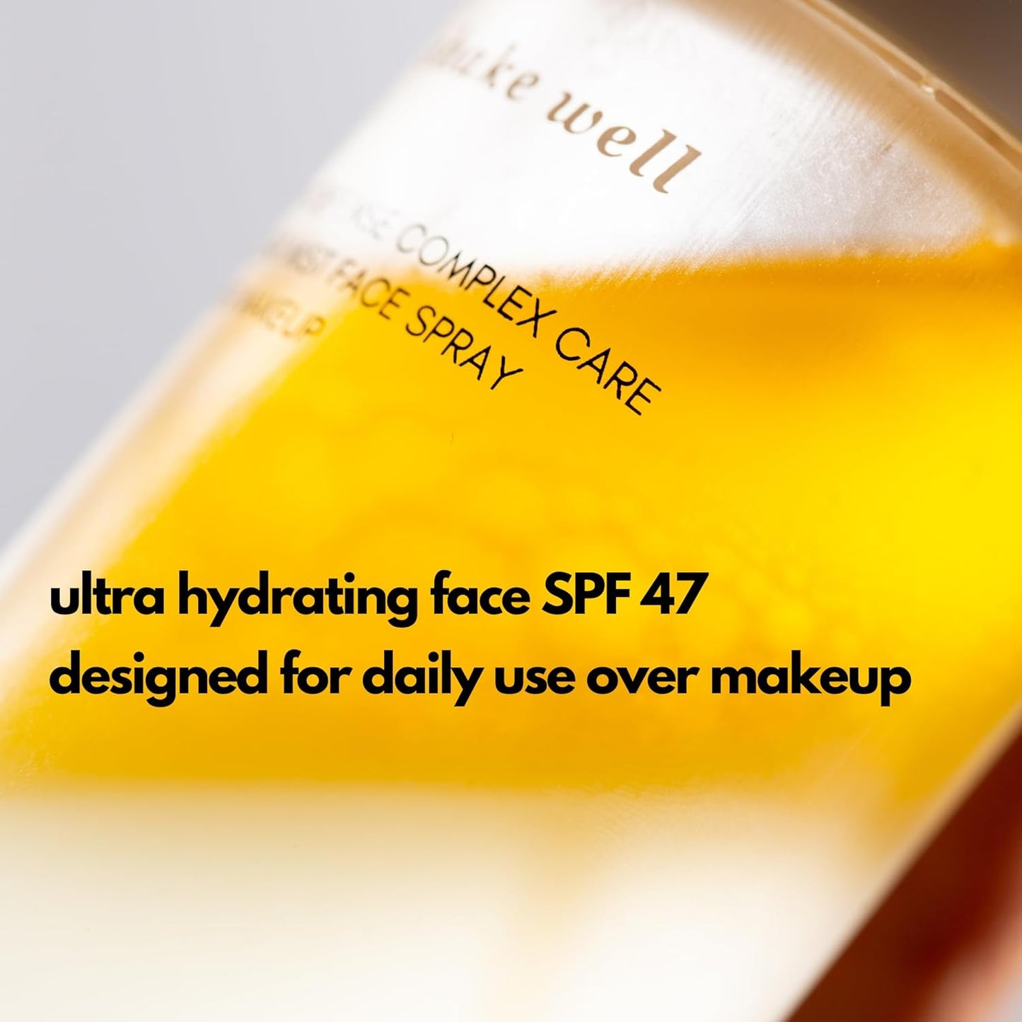 | PLUXOS 47 | SUNSCREEN + SKINCARE SPF 47 FACE MIST SPRAY (Peach) | SUN DEFENSE COMPLEX CARE | Apply Over Makeup, Broad Spectrum, Clear, Light, Vegan, Hydrate, Fight Acne, Anti-Aging, Cell Repair