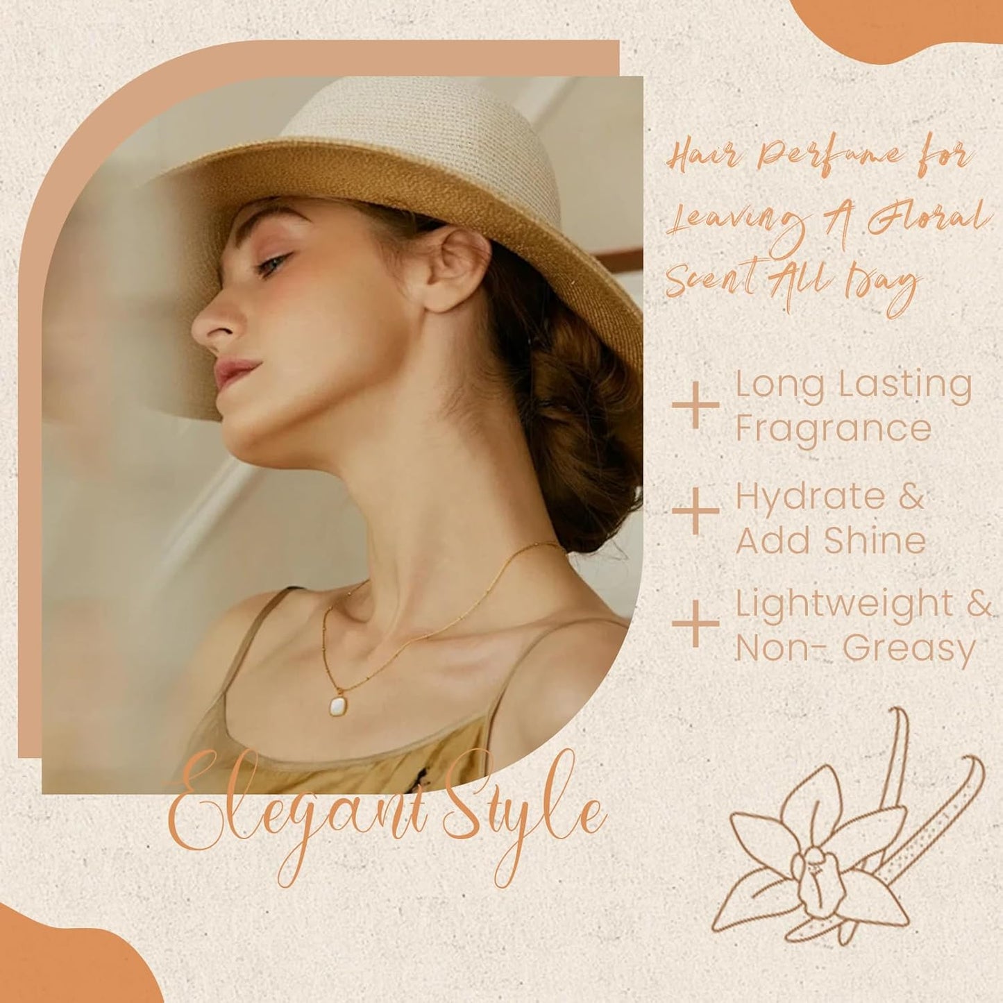 Hair Perfume for Women, Long Lasting Fragrance Hair & Body Perfume Mist, Vanilla Pheromone Spray for Hydrating Hair Shine & Frizz Control, Hair Perfume Oil for Odors Remove, 50ml