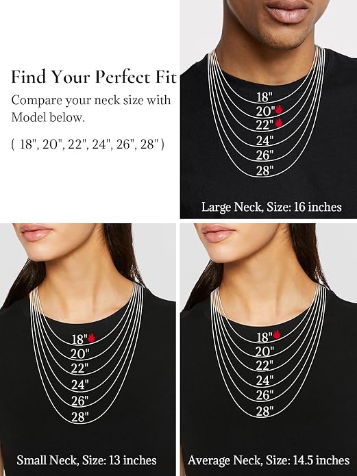 SILVERCUTE 925 Sterling Silver Necklace for Women,1mm/1.3mm/1.5mm/1.6mm Thin Silver Cable Chain/Box Chain/Rope Chain Necklace with Extension Chain,18/20/22/24/26/28/30 Inch