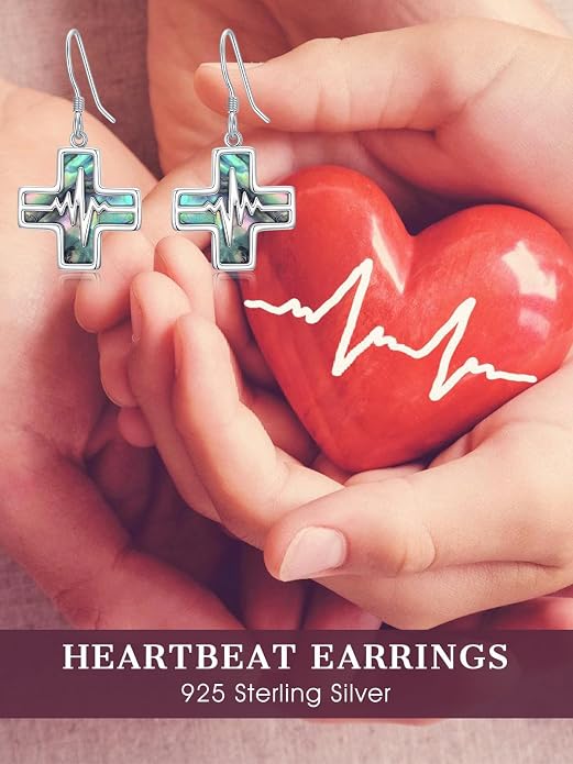 Midari Heart Dangle Earrings 925 Sterling Silver Leverback Drop Earrings Teacher Music Art Jewelry Gifts for Women Students Apple/Guitar/Palette/Note Design