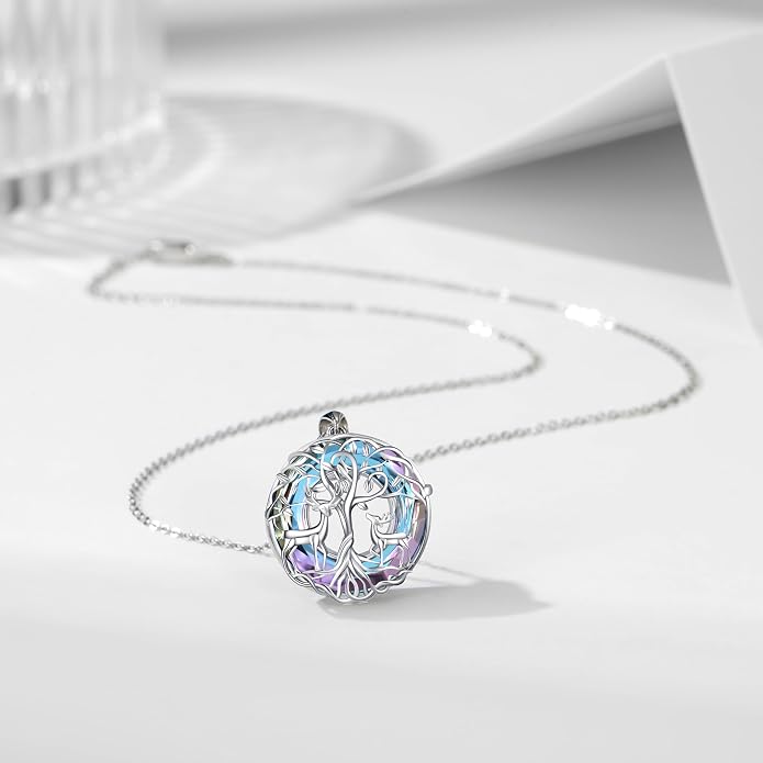 Tree of Life Thor Hammer Pendant Necklace for Women Sterling Silver S925 Jewelry for Women US1