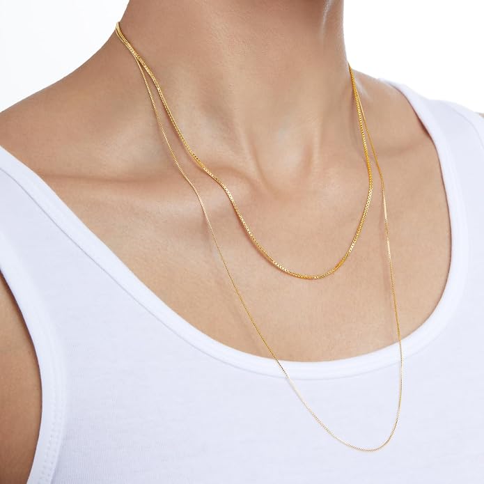 Amazon Essentials Sterling Silver 1.2mm Box Chain