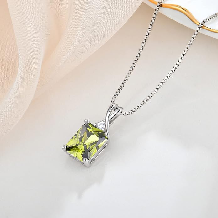 Fahonie 925 Sterling Silver Birthstone Necklace Jewelry Gift for Women Sister Wife Girlfriend Her