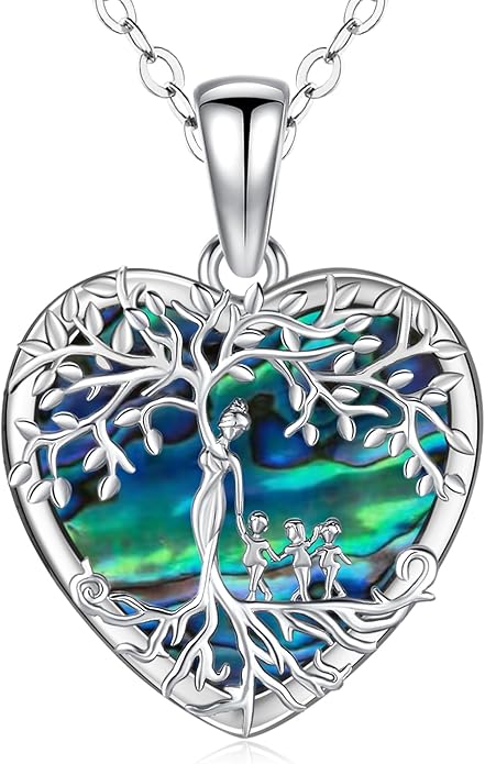 Odinstone Tree of Life Necklace, Sterling Silver Pendant for Women Family Tree Necklaces Jewelry for Mom/Wife/Grandma(With Fine Gift Box)