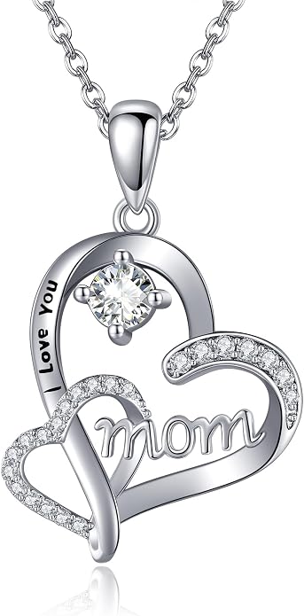 Mother Necklaces Sterling Silver Mom/Mommy of an Angel/Mom Thor Hammer/Heart Footprint Pendant Birthday Mothers Day Jewelry for Women