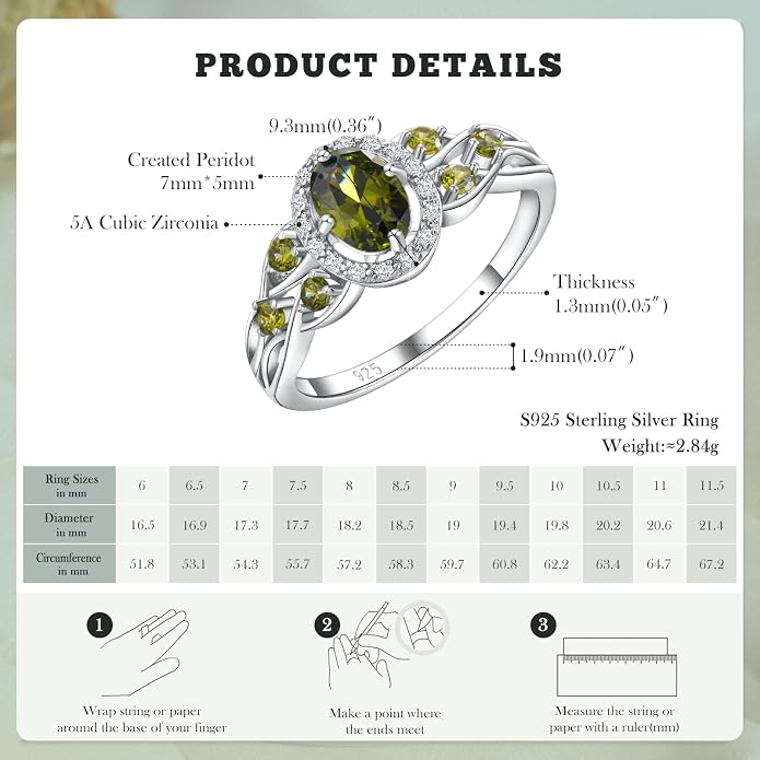 925 Sterling Silver Celtic Knot Engagement Ring for Women Moissanite/Cubic Zirconia Inlaid Oval Shaped Birthstone Rings Cocktail Wedding Birthday Jewelry(with Box)