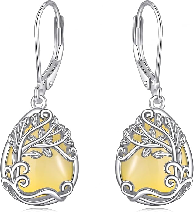 Teardrop Tree of Life/Filigree Earrings for Women Dangle Leverback Earrings Jewelry Gift Anniversary For Her