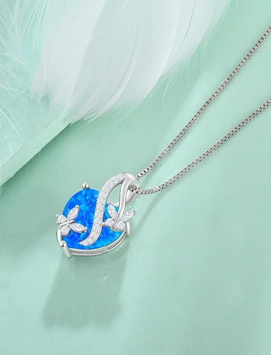 Butterfly Necklaces for Women Sterling Silver Infinity Heart Pendant Birthstone Jewelry Gift with 14k Yellow Gold/Rose Gold Plated
