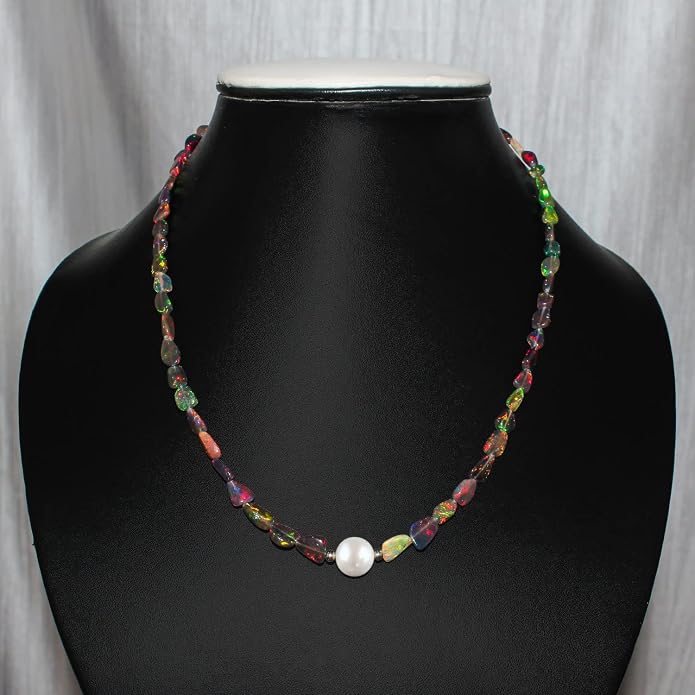 Natural Gemstone Pendant Necklace for Women Handmade Birthstone Healing Crystal Jewelry Chain 20" Stone Birthday Christmas Wedding Gifts for Her