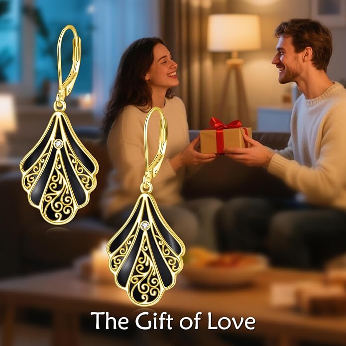 Abalone Shell Dangle Drop Earrings for Women 925 Sterling Silver Filigree Bohemian Earrings Jewelry Gift