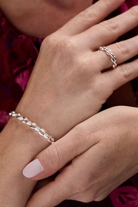 Alex and Ani Puffy Chain Bracelet, Shiny Silver