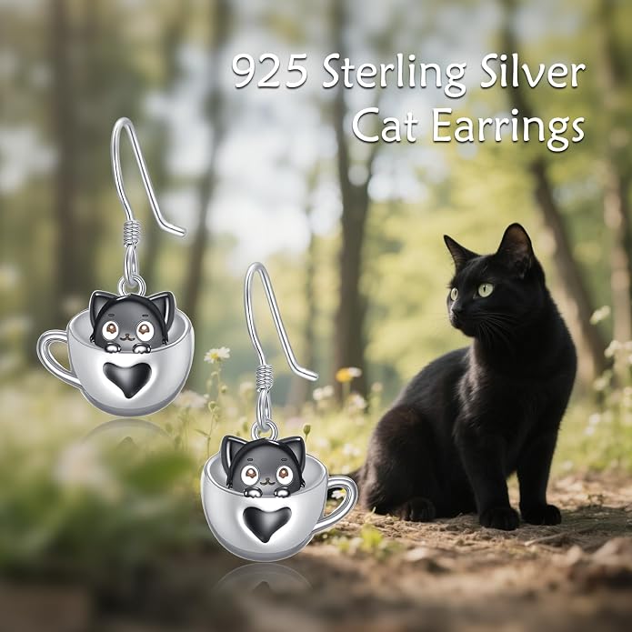 Butterfly/Paw Print/Highland Cow/Cat/Dog/Hummingbird/Dragonfly Earrings 925 Sterling Silver Animal Hypoallergenic Drop Dangle Earrings Animal Valentine's Day Jewelry for Women