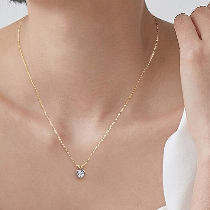 SMILEST Dainty Heart Birthstone Necklace for Women, 925 Sterling Silver Necklace Sparkling Heart Pendant, Anniversary Birthday Gifts for Women Mom Wife Daughter Girlfriend Grandma