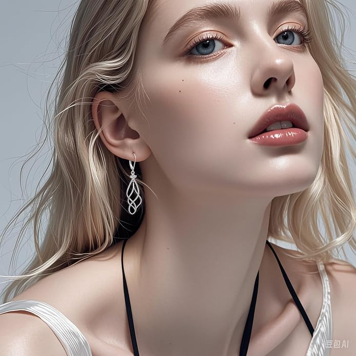 Sterling Silver Leverback Dangle Earrings for Women Teardrop Filigree 14K Gold Plated Dangly Earrings Mother’s Day Gift