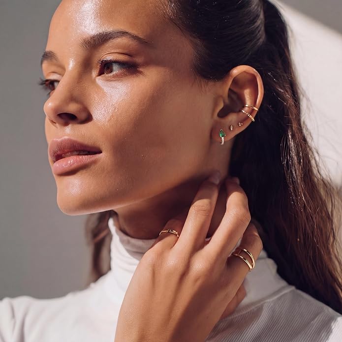MYEARS Women Huggie Earrings Gold Hoop 14K Gold Filled Small Simple Hypoallergenic Everyday Jewelry