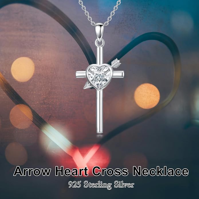 Cross Necklace for Women 925 Sterling Silver Crucifix Pendant Christian Cross Jewelry for Women Men