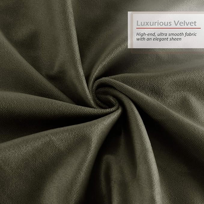 Nestl Throw Pillow Covers, Cozy Velvet Decorative Khaki Pillow Covers 20 x 20 Inches, Soft Solid Couch Pillow Covers for Sofa, Bed and Car, Set of 2