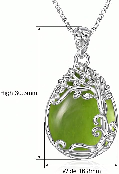 Teardrop Moonstone Necklace for Women Tree of Life/Filigree Birthstone Pendant Necklace Jewelry