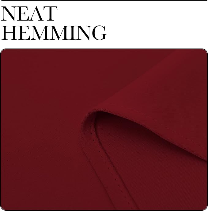 NICETOWN Christmas Burgundy Curtains Blackout Drape Panels - Lights Block Out Window Treatment Short Curtain Sets for Loft and Basement Decoration (Set of 2, 34 by 84-Inch)