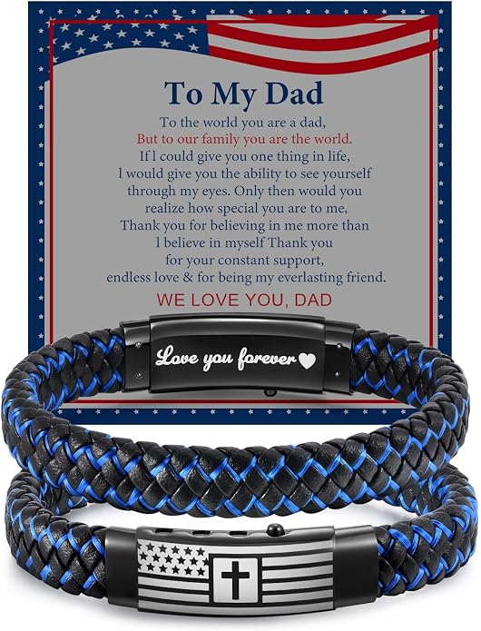 VNOX Men's Inspirational Mantra Engarved Handmade Braided Leather Adjustable Cuff Bangle Bracelet Encouragement Motivational Gift for Men