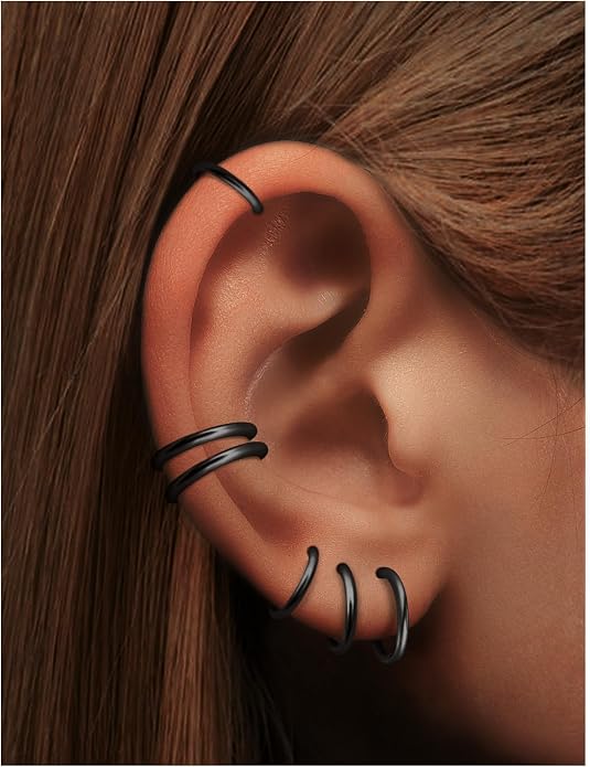 20G 18G 16G 14G 12G 10G 8G 6G 4G 2G Nose Rings Hoops 316l Surgical Steel Clicker Septum Lip Ring Tragus Helix Daith Rook Conch Snug Cartilage Lobe Earrings Hoop Piercing Jewelry For Women Men