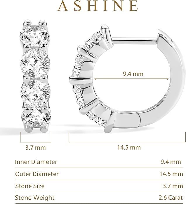 ASHINE 14k Gold Plated Huggie Earrings for Women, Small Hypoallergenic Stainless Steel Post Cuff Hoop Ear Ring Trendy Non Tarnish Cartilage Piercing Dainty Cubic Zirconia Jewelry