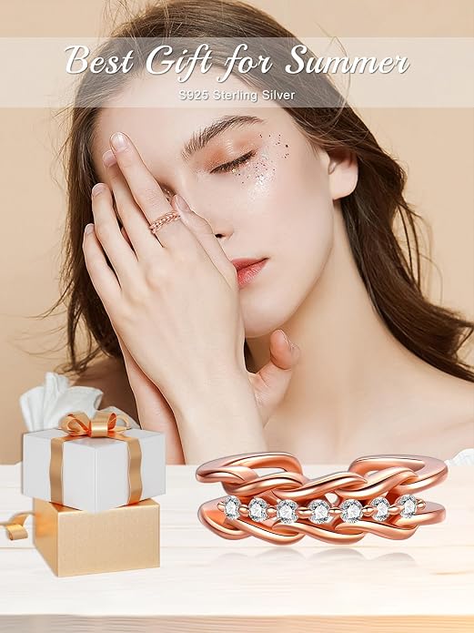 Midari Toe Rings for Women 925 Sterling Silver Hypoallergenic Adjustable Open Band Ring for Women Summer Beach Open Toe Jewelry Foot Jewelry
